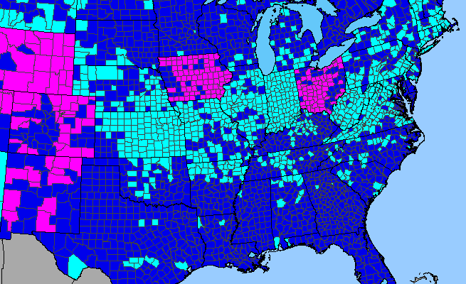 The range of Conium maculatum